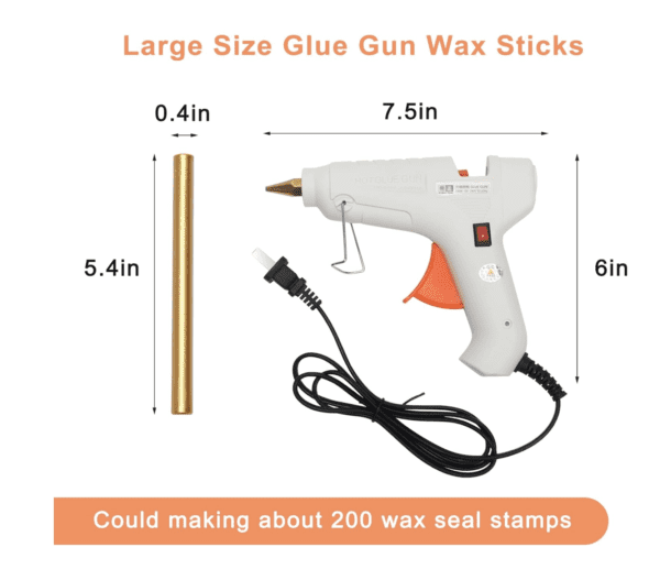 Large glue gun with wax sticks.